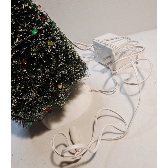 Pre-Lit Miniature Christmas Tree With LED Lights & Snow-Frosted Look 10-Inch Tal - Picture 3 of 8
